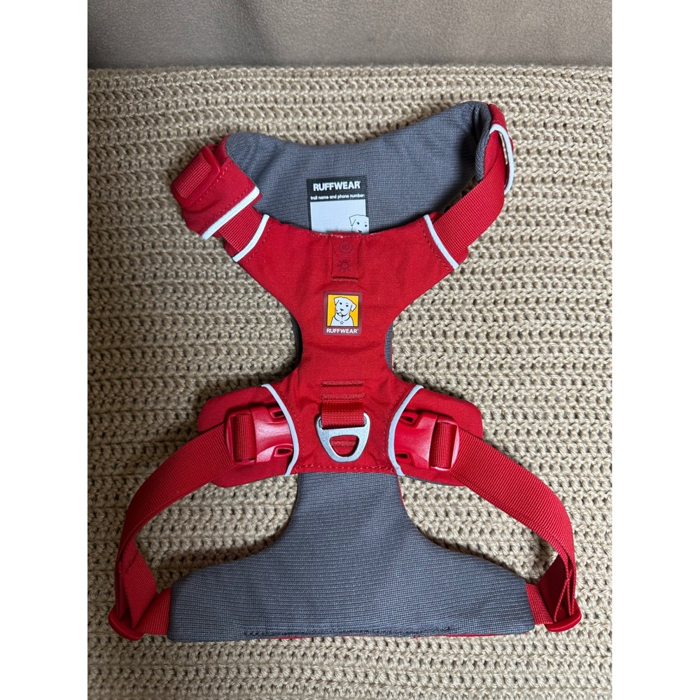 Ruffwear Front Range Dog Harness Red Medium Adjustable Padded Reflective Trim